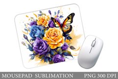 Butterfly Mouse Pad Design. Roses Mouse Pad Product Image 1