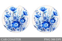 Flowers Car Coaster. Wildflowers Car Coaster Design Product Image 1