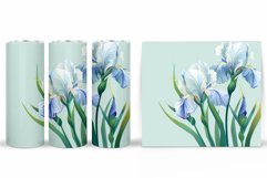 Irises Tumbler Wrap Design. Sublimation Tumbler Flowers Product Image 2