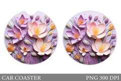 Flowers Car Coaster Design. Spring Car Coaster Sublimation Product Image 1