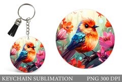 3D Bird Keychain Design. Summer Bird Keychain Sublimation Product Image 1