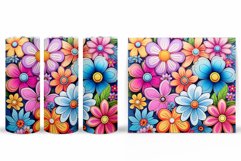 Flowers Tumbler Wrap Design. Sublimation Tumbler Flowers Product Image 2