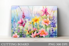 Wildflowers Cutting Board. Flowers Kitchen Cutting Board Product Image 1