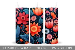 Flowers Tumbler Design. Sublimation Tumbler Flowers Product Image 1