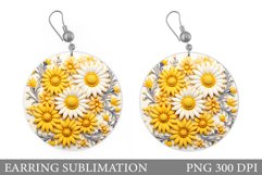 Flowers Earring Sublimation. Flowers Round Earring Product Image 1