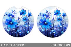 Wildflowers Car Coaster Sublimation. Flowers Car Coaster Product Image 1