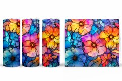 Flowers Tumbler Wrap Design. Floral Tumbler Sublimation Product Image 2
