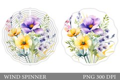 Wildflowers Wind Spinner. Floral Wind Spinner Sublimation Product Image 1