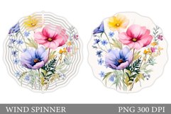 Flowers Wind Spinner Design. Wildflowers Wind Spinner Product Image 1