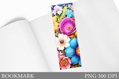 Flowers Bookmark Design. 3D Flowers Bookmark Sublimation Product Image 1