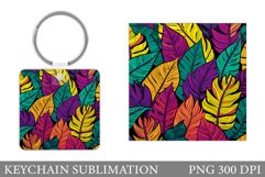Tropical Keychain Sublimation. Tropocal Keychain Design Product Image 1