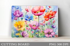 Wildflowers Cutting Board. Summer Flowers Cutting Board Product Image 1