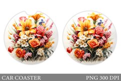 Flowers Car Coaster. Wildflowers Car Coaster Design Product Image 1
