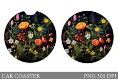 Flowers Car Coaster. Wildflowers Car Coaster Design Product Image 1