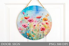 Wildflowers Door Sign. Flowers Door Sign Design Product Image 1
