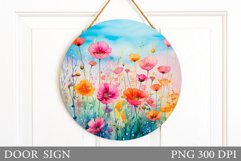 Flowers Door Sign Design. Wildflowers Door Sign Sublimation Product Image 1