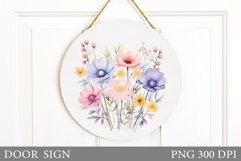 Wildflowers Door Sign. Flowers Door Sign Design Product Image 1
