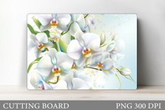 3D Orchid Cutting Board. Flowers Cutting Board Design Product Image 1