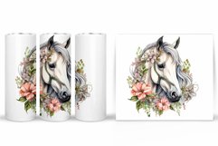 Horse Tumbler Wrap Sublimation. Horse Flowers Tumbler Design Product Image 2