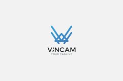 letter V abstract logo line head Product Image 1