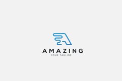 abstract fast line art letter A logo Product Image 1