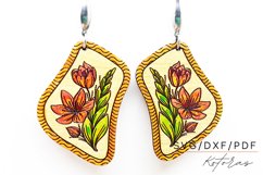 Asimetric Engraved Earrings Digital Download Product Image 2