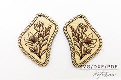 Asimetric Engraved Earrings Digital Download Product Image 3