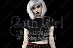 T Shirt Mockup, Goth Girl Wearing T Shirt, Gothic Mockup, 52 Product Image 1