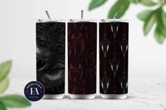 Vampire Fangs Pattern, Dark Gothic Teeth Digital Paper Product Image 2