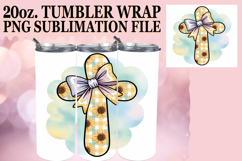 Cheerful Mornings 20oz tumbler wrap, Cross and Bow Product Image 1