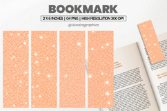 Peach Glitter Bookmark PNG, Bookmark Sublimation Product Image 1
