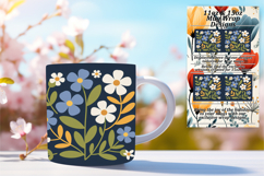 Sublimation 15oz Mug Wrap Png Design , Flowers Product Image 1