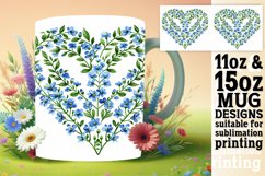Heart of Spring Flowers Sublimation Mug Wrap Product Image 1