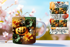 Trendy 11oz Mug Wrap Png Design , 3D Pumpkin Product Image 1