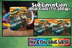 Scenic Stained Glass Mug Wrap Art 11oz/15oz Product Image 1