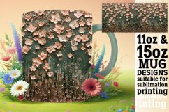 Leopard Blossom Glitter Mug Sublimation Wrap Product Image 1