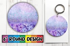 Glittering Blossom Sparkle Sublimation Circle: Keychain, Coa Product Image 1