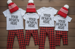 Christmas Family Matching Group T-Shirt Mockups | Holiday Fl Product Image 1