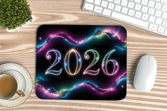 Happy New Year PNG Mouse Pad,Festive New Year's Eve 2026 PNG Product Image 1