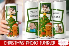 Christmas Photo tumbler wrap sublimation, Gingerbread man Product Image 2