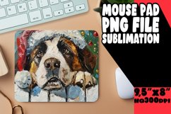 Festive Peeking Dog Sublimation Winter Mouse Pad Art Product Image 1