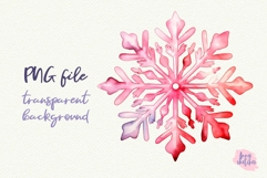 4 Pink Snowflakes PNG | Snowflake Coquette Christmas Clipart Product Image 5