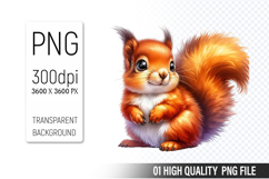 Cute squirrel Clipart PNG, Printable Animals, Wildlife Desig Product Image 1