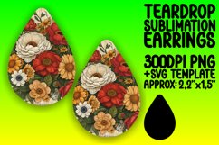 Elegant Vintage Flower Earring Selection PNG Product Image 1