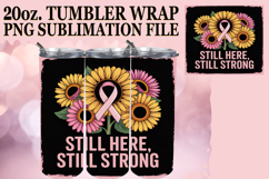 Sublimation Delight 20oz tumbler wrap, Breast Cancer Product Image 1