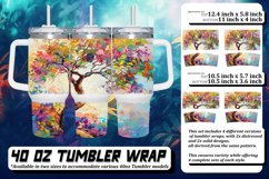 Playful Watercolor Tree Tumbler Wrap - 40oz Product Image 1