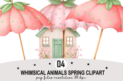 Whimsical Animals Spring Clipart Watercolor png Product Image 1