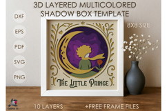 3D Little Prince Fairytale Shadow box SVG Papercut template Product Image 1