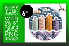 Artistic Keychain Round Design PNG , Holiday Product Image 1