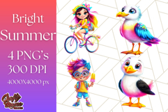 Bright Summer PNG Clipart, Printable Beach Graphics Product Image 1